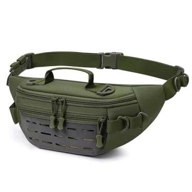 Imagem de Pochete tática para homens e mulheres, bolsa de cintura militar, bolsa utilitária para quadril, bolsa transversal para ciclismo, caminhada, pesca, verde 03