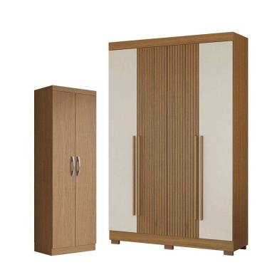 Imagem de Guarda Roupa Casal 2030240 Atacama Areia e Armário Multiuso New 2000192 Atacama - Aramóveis