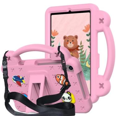 Imagem de Capa infantil para tablet Onn 20.3 cm 4ª geração (modelo: 100135923), mangas protetoras de EVA leves à prova de choque com alça de ombro, suporte e alça para Onn 20.3 cm 4ª geração (modelo 2024), rosa