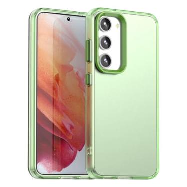 Imagem de Capa translúcida fosca Candy para Samsung Galaxy S24 S23 Ultra Plus S24 Fe A16 A06 A15 A55 A35 A25 M55 (para Galaxy A55 5G/verde)