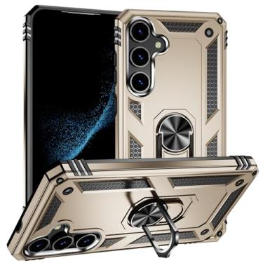 Imagem de SORAKA Capa para Samsung Galaxy S24 Plus com suporte de anel, capa protetora para Samsung Galaxy S24 Plus, capa traseira de policarbonato rígido com placa de metal para suporte magnético de telefone e