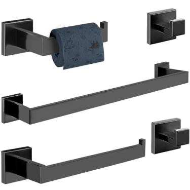 Imagem de Gavzrt Kit Acessórios para Banheiro em Aço Inox 5 Peças, Conjunto de para Toalheiro de Banheiro, Barra de Toalha de Banheiro, Gancho de Aço Inoxidável, Conjunto Toalheiro Parede