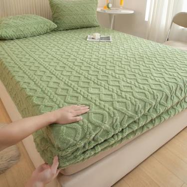Imagem de Capa de colchão, lençol Queen de veludo, macio, espesso, protetor de colchão respirável e confortável, decoração de cama de quarto, verde ||solteiro: 35 x 199 cm (conjunto de 3 peças)