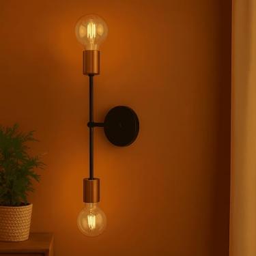 Imagem de KIT 2 Luminária de teto ou parede Arandela Plafon Premio 6 Lâmpadas (Preto/Cobre Verniz)