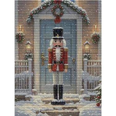 Imagem de YEEIFFD Kit de pintura de diamante vintage 5D Quebra-nozes para adultos, iniciantes, kit de arte de diamante faça você mesmo com brocas completas de diamante e kits de arte de pedras preciosas e