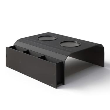 Imagem de Kit 2 Esteiras Suporte Porta Copos Braço Sofá Apoio Cerveja Controle(2 CONTROLES PRETO)