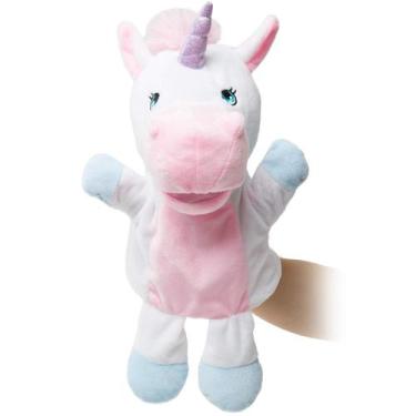 Imagem de Boneco de mão HollyHome Unicorn Plush Magical Friends 35 cm rosa