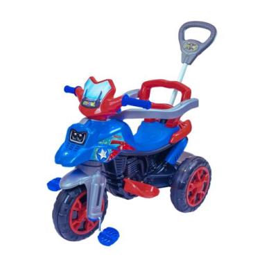 Imagem de Triciclo Infantil Moto com Pedal e Haste  Para Bebês a Partir de 12 Me