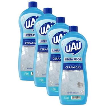 Imagem de kit 4 Limpa Pisos Uau Porcelanato e Cerâmica INGLEZA 750ml