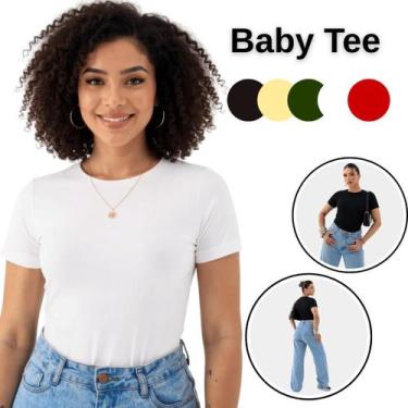 Imagem de Blusa Blusinha Feminina Suplex Duplo Básica Elegante Blogueira Tendenc