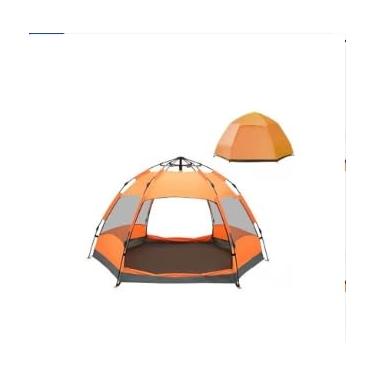 Imagem de Barraca De Acampamento Automático Grande Para Camping 5-8 Lugares Ventilacao 270 * 270 * 150cm Portátil A Prova D'agua Dois(Laranja)