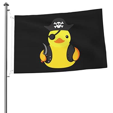 Imagem de Bandeira de pato de borracha pirata 7 x 9 cm ao ar livre interior com ilhoses banner de jardim e quintal placa decorativa