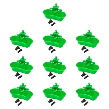 Imagem de Dualoai 10 peças bebedouros para galinhas copos de bebida alimentador pendurado ferramentas leves resistentes tamanho pequeno para quintal pintinhos patos, Verde