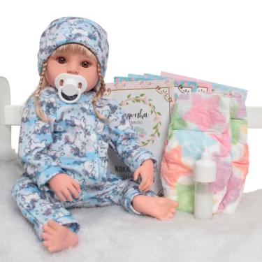 Imagem de Boneca Bebê Reborn Com Acessórios Corpo de Silicone 46cm