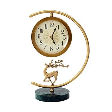 Imagem de Relógio de mesa vintage, moderno, leve, luxuoso, relógio de mesa para sala de estar, ornamentos para casa, moda, relógio de mesa, relógio de mesa, relógio de mármore silencioso, simples, relógios de