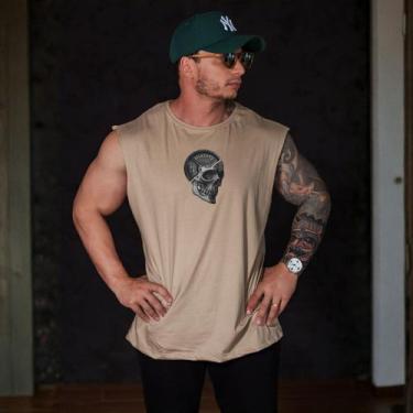 Imagem de Regata Masculina Fitness Algodão DTF Premium Treino Academia Casual - 