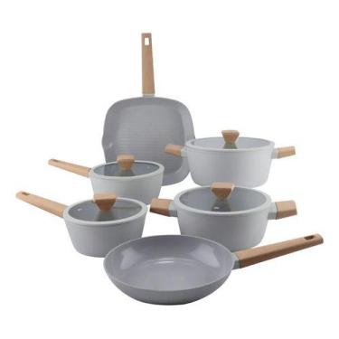 Imagem de Jogo De Panelas Indução 6 Peças Cinza Norma Fracalanza