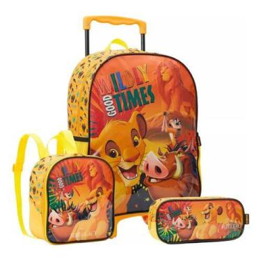 Imagem de Kit Mochila Rei Leão Infantil Rodinha Lancheira Estojo Xeryu - Xeryus
