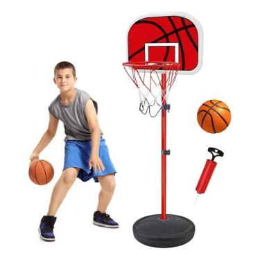 Imagem de 2X Cesta Basquete Infantil Ajustável Com Bola Enchedor 139Cm
