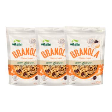 Imagem de Kit 3X: Granola Tradicional Sem Glúten Vitalin 200g