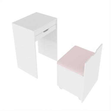 Imagem de Penteadeira para Quarto Decorativa PE2007 MPD Branco/rosa G69 - Gran Belo