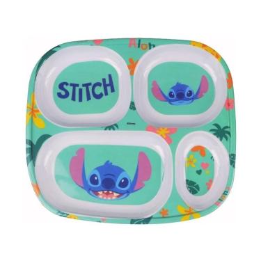 Imagem de Prato Divisória Infantil Disney Stitch Melamine 24,5Cm