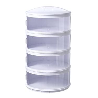 Imagem de ZJchao Tampa de Placa de Microondas ABS de Preservação de Calor ABS de Microondas Tampa de Preservação de Alimentos para Cozinha (4 camadas)