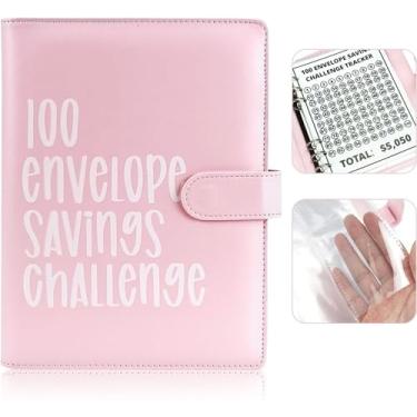 Imagem de Fichário de desafio de 100 envelopes, livro de desafio de economia de dinheiro de 52 semanas com envelopes e fichário de orçamento para rastreador de desafios, processo motivacional para economizar US