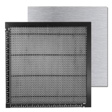 Imagem de Cama a laser de favo de mel, mesa de trabalho de favo de mel de 350 x 350 mm com placa de alumínio, painel de favo de mel para máquina de gravação a laser para bordas de corte suave, proteção de mesa