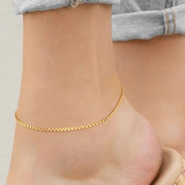 Imagem de Tornozeleira dourada feminina com corrente de pé tornozeleira hipoalergênica joias presentes