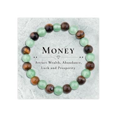 Imagem de Pulseira Atrair Dinheiro Saúde Sorte Pulseira Boa Sorte para Riqueza Carreira Amor Pulseiras Presentes de Aniversário Natal para Mulheres Homens, Small, Pedra, Sem Pedra Preciosa