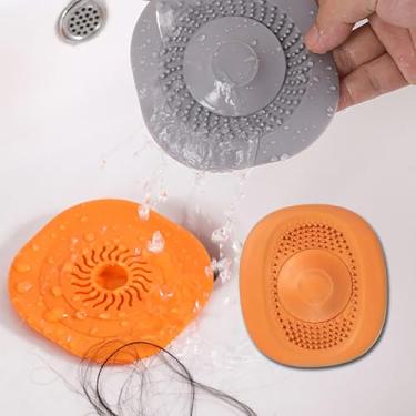 Imagem de Capa de ralo de silicone, antientupimento, coletor de cabelo para banheiro, cozinha, protetor de ralo de chuveiro