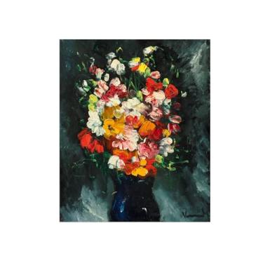 Imagem de Pôster e impressões em tela de flores vintage - reprodução de pintura de arte de parede famosa - buquê de flores 3 imagens para sala de estar 30 x 35 cm 12 x 13 polegadas sem moldura