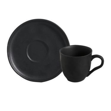 Imagem de Conjunto com 6 Xícaras De Chá Orgânico 170ml com 6 Pires Bio Preto Matte