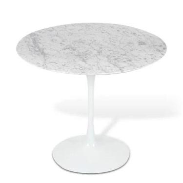 Imagem de Mesa de Jantar Tulipa Saarinen Redonda 90 cm Mármore Carrara