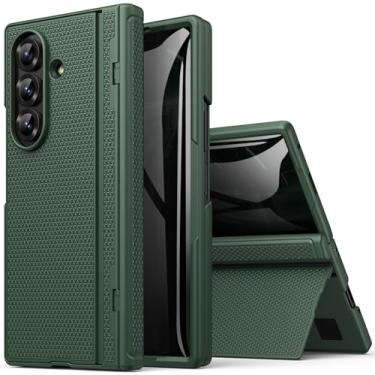 Imagem de BXYJY Capa para Samsung Galaxy Z Fold 7 com suporte, protetor de tela frontal de privacidade, proteção de dobradiça, capa rígida à prova de choque, capa protetora de corpo inteiro para Samsung ZFold 7