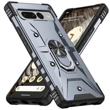 Imagem de SORAKA Capa para Google Pixel 7 Pro com suporte para anel,PC rígido e TPU macio,proteção dupla 2 em 1,compatível com suportes magnéticos para carros