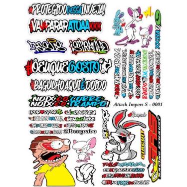 Imagem de Super Cartela De Adesivos S001 - 40 Adesivo Top - Carro - Moto - Camin