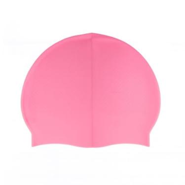 Imagem de Touca Natação Adulto, Kit de Natacao com Touca Silicone e Oculos para Jovens e Adultos para Verão, Praia Ou Piscina(APENAS A TOUCA ROSA)