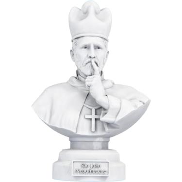 Imagem de Estátua Busto São João Nepomuceno - Mártir do Segredo da Confissão (Cor Mármore)