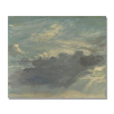 Imagem de NHLDZYH Arte de parede John Constable, (Cloud Study 7), pôster de pinturas famosas, decoração de parede com impressão de imagem retrô de romantismo. Apenas tela 60 x 72 cm - 23,6 x 28,3 pol