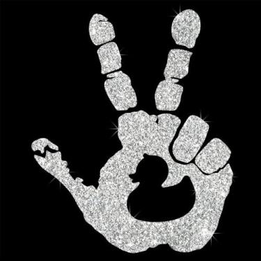 Imagem de Conjunto cintilante de adesivo autoadesivo de PVC com glitter de onda de mão para carros, laptops, motocicletas, parede, janela, bagagem, capa de arranhão, porta, multisuperfície (branco)