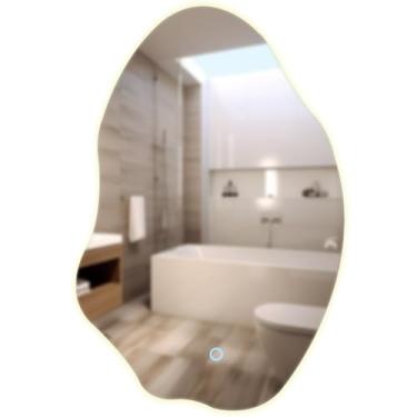 Imagem de Espelho Orgânico Iluminação LED Touch, 90x60cm Bivolt, Elegante Moderno, MR-BH003, Alira Home