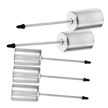 Imagem de 5 peças de castiçais metálicos prateados com espigões de vela de Natal para decoração de árvore de Natal e lembrancinhas de festa