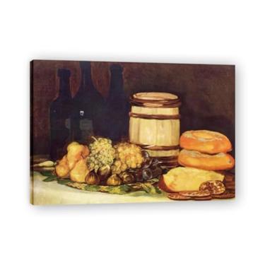 Imagem de Com garrafas de frutas Pães Francisco De Goya Impressão em tela romântica espanhola - Obra-prima do influente pintor romântico emoldurado 39,98 x 55,88 cm