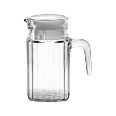 Imagem de Jarra de Vidro 550ml OU 1L com Tampa Plástica Branca Resistente Fácil de Limpar Suco Água (2, 550ml)