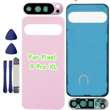 Imagem de Para Pixel 9 Pro XL Vidro Traseiro Substituição para Google Pixel 9 Pro XL 5G Capa Traseira Porta de Vidro com Fita Pré-Instalada e Lente de Câmera + Ferramentas (Quartzo Rosa)