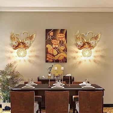 Imagem de Luminária de parede Cisne de Arte Contemporânea Personalizada e Criativa para Sala de Estar, Quarto, Escritório, Casa de Campo, Quarto Infantil, Corredor de Hotel, Luz LED (Estilo 25 - Conju