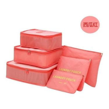 Imagem de Kit 6 Peças Necessaire Organizadora Mala Viagem Travel Bag - B2T, Cora