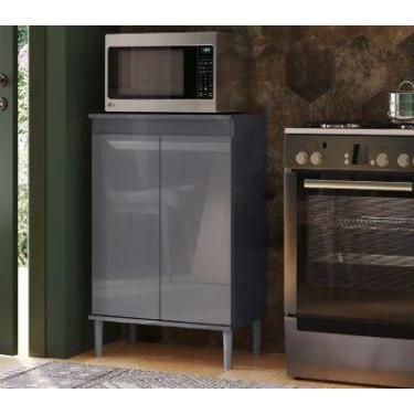 Imagem de Balcao Microondas Cozinha 2 Portas EJ Com Nicho - LOJAS PRIMELAR, Cinz